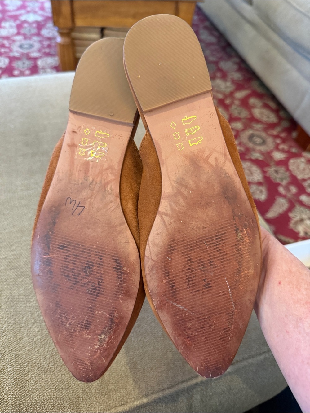 MADEWELL Women's Remi Brown Suede Pointed Toe Slip On Mule Flats 8 (TD) - Picture 7 of 7